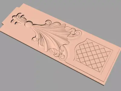 Door flower relief model STL format for CNC carving E480 3D model