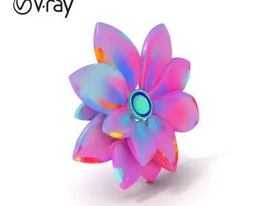 Crystal Flower Gem Model Pack Low-poly 3D model