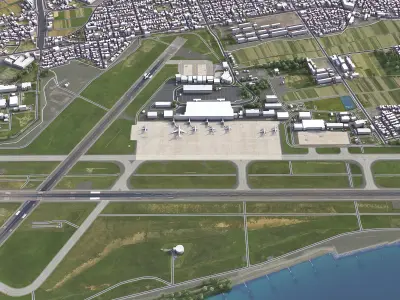 Niiagata Airport Low-poly 3D model