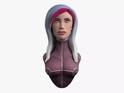Sci-fi Bust Female Low-poly 3D model