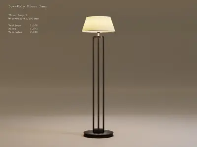 Low-Poly 2 Floor Lamps Low-poly 3D model