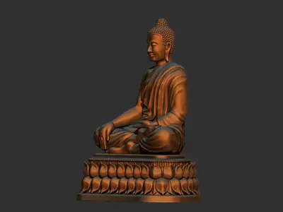 Asian Buddha statues for 3D printing Model 3D print model