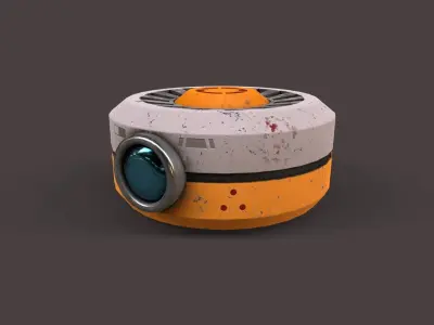 Old Robot Head V3 Low-poly 3D model