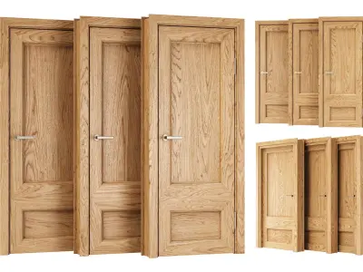 Wooden Door Set V4  3D model