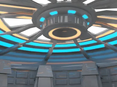 Sci Fi Room Low-poly 3D model