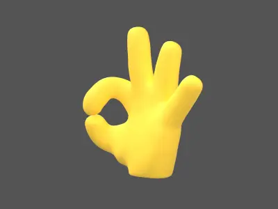OK Hand v1 006 Low-poly 3D model