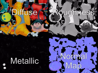 Energetic Explorer Outfit model pack Low-poly 3D model