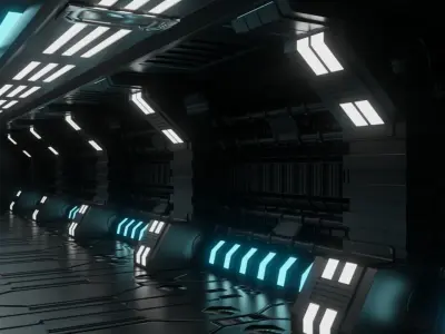 scifi alien room 3D model