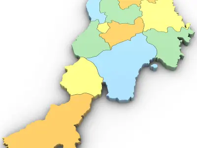 3d Political Map of Armenia 3D model