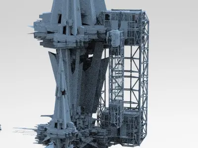 Sci fi Core crystal Shard Bridge Building Shards 3  3D model