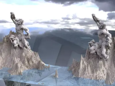 Mountain Statues of Zeus 3D model