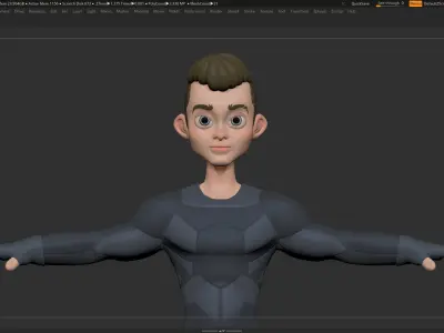 Zbrush Character Basemesh - Richard Style 1 - Scifi 3D model