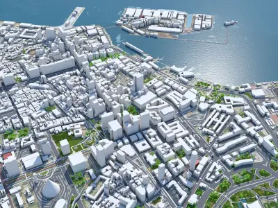 Rio de Janeiro Full City Brazil Low-poly 3D model