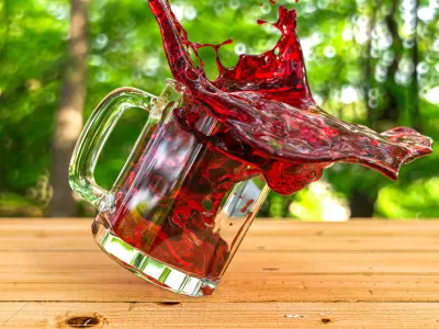 Pomegranate juice splash 3D model