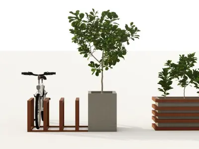 Urban Furniture Bench Set 3D model