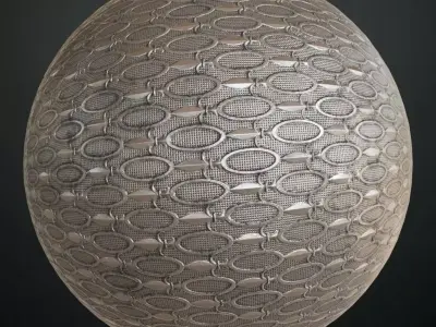 Dirty Silver Metal Grill Transparent PBR Seamless Texture