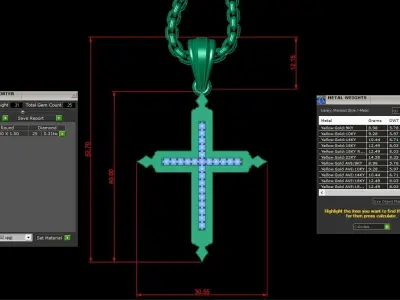 Cross Light Gold 3CP099 3DM STL 3D model