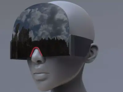 KENZO style fashion sci fi glasses  3D model