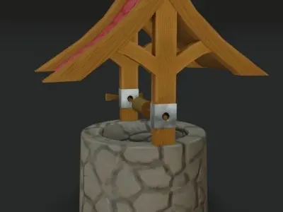 Stylized Well Free low-poly 3D model