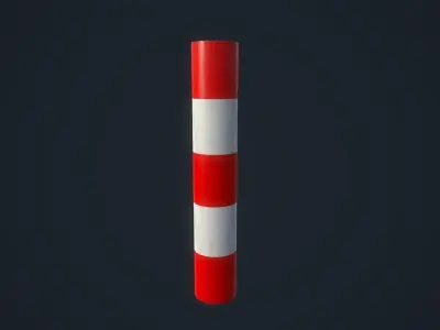 Bollard pole Low-poly 3D model