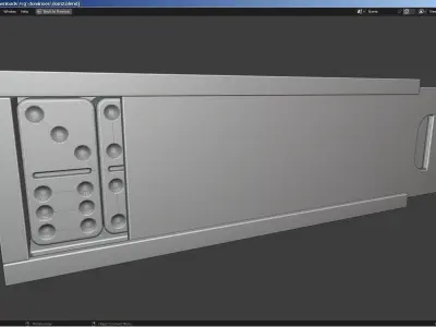 Set of 28 dominoes and a box 3D model