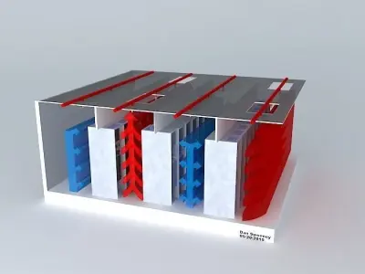 Hot Aisle Cold Aisle isolation using wall panels 3D model