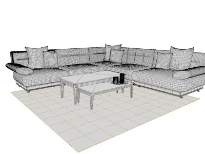 LS-05 L-Shape Lounge Sofa 3D model