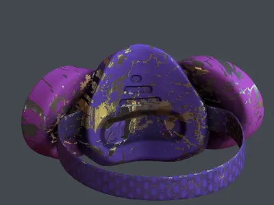 Gas mask helmet 3d model scifi Low-poly  Low-poly 3D model