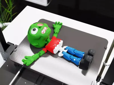 Flexi Zombie 3D Printable Articulated Halloween Toy 3D print model