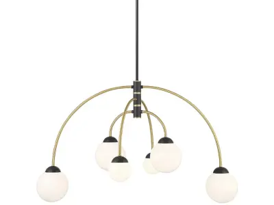 Everard 6 Light Metal Dimmable Chandelier 3D model