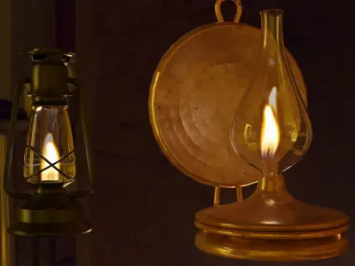 oil lamps 3D model
