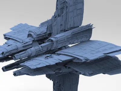 Stargate Ship Alien Design 3D model