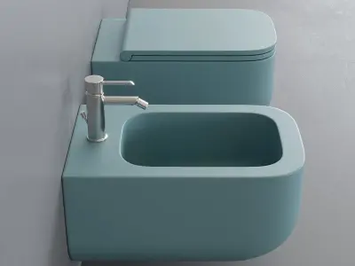 Esedra by SDR Ceramiche Revolution Wall-hung bidet and toilet 3D model