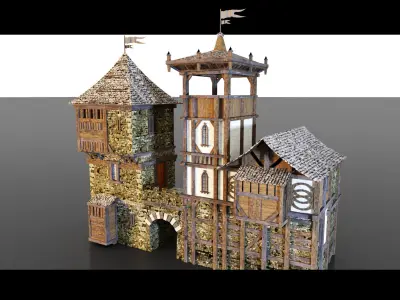Medieval Gate- 3d Model 3D model