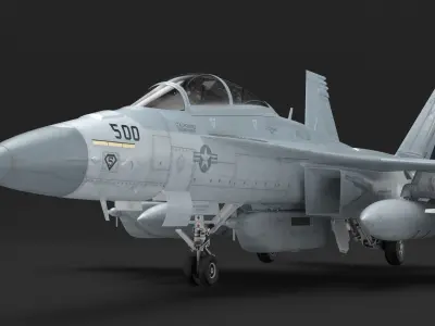  Fighter Jet Boeing EA 18G with Pilot 