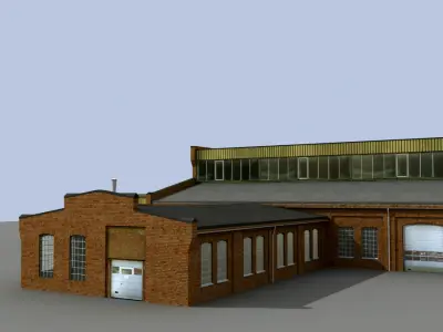 Old european factory complex 3D model