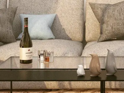 Fully equipped modern living room 3D model