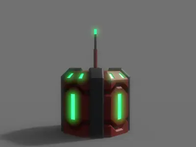 PBR Sci-Fi Building A03 Low-poly 3D model