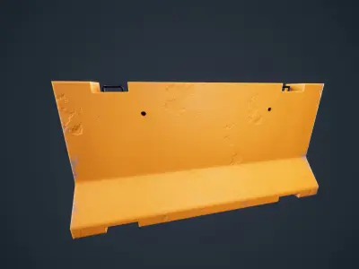 Jersey Concrete Barrier  Low-poly 3D model