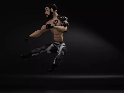 Tough guy Low-poly 3D model