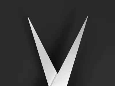 Scissors two pairs of Low-poly 3D model