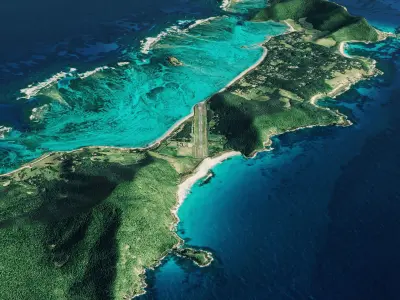 tropical island terrain lord howe island full 3d model Low-poly 3D model