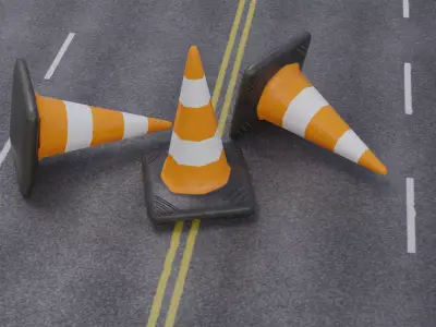 Traffic Cone - Game Ready Free low-poly 3D model