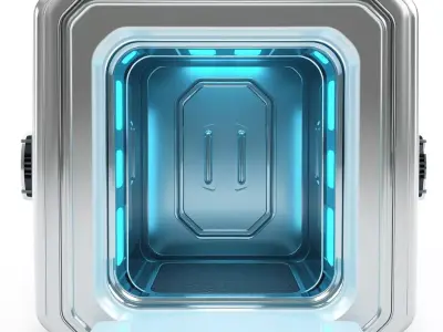 Futuristic Metallic Container Low-poly 3D model