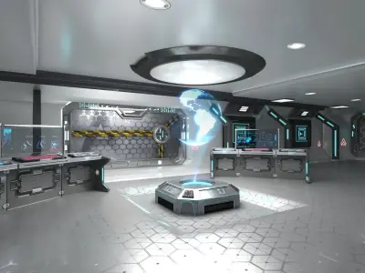 Sci-fi Interior Scene Low-poly 3D model