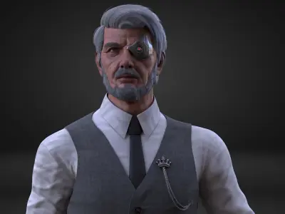 CyberPunk Man Low-poly 3D model