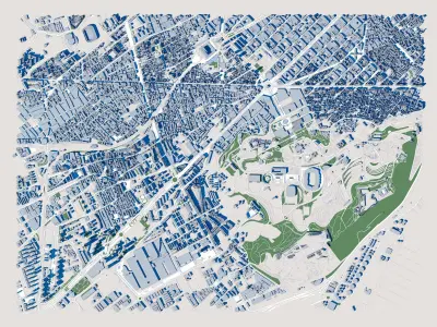 Part Of Barcelona City Spain 1 3D model