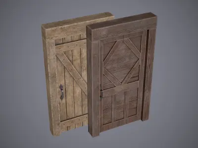 Medieval Doors Low-poly 3D model
