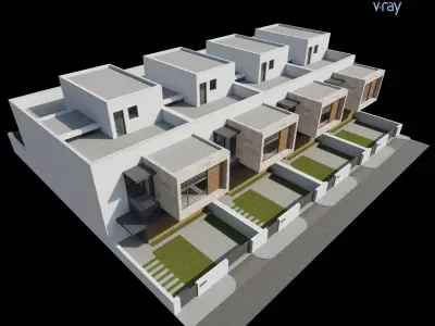 Modern Townhouses 021 3D model