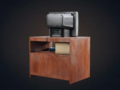 Old TV Low-poly 3D model